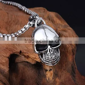 High Polish Stainless Steel Skull Head Design Tibetan Pendant thumbnail-5