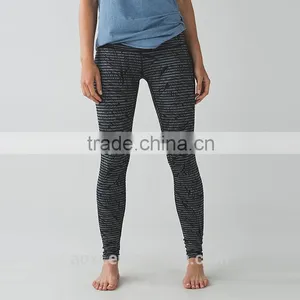 Oem Service Custom Design Sports Legging Girls Stripe Nylon Spandex Yoga Pants thumbnail-2