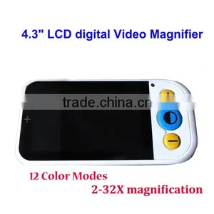 New 4.3" LCD 2-32X Digital Video Magnifier Low Vision Reading Aid Tool 12 Color Modes Microscope Visual Electronic With AV OUT thumbnail-1