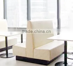 2016 White Leather Restaurant Booth Restaurant Furniture for Sale thumbnail-1