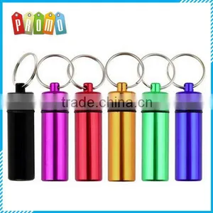 Colorful and Mini Aluminium Pill Holder Keychain thumbnail-1