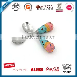 Fashion Designed Resin Handle Stainless Steel Ice Cream Spoon Food Grade thumbnail-2