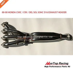 Mertop Race 88-00 HOND* CIVI*/CRX/DEL SOL D15/D16 VTEC STAINLESS EXHAUST HEADER+GASKET+BOLTS thumbnail-2