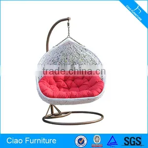 Outdoor Furniture Wicker Double Rattan Hanging Chair thumbnail-1