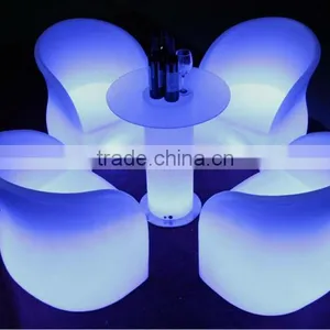 Led Bar Furniture Round Table/Hot Sell Led Rechargeable Coffee Table/LED Remote Outdoor Lawn Tea Table thumbnail-2