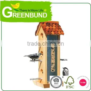 Bird Feeder Metal Roof House Handmade Wild Bird Care thumbnail-3