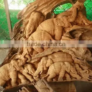 Wood Carved Elephant thumbnail-2