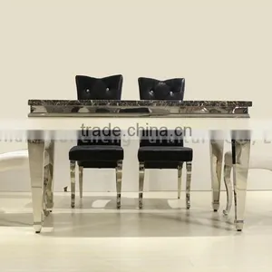 European Style Black Marble Dining Table for 6 People thumbnail-5