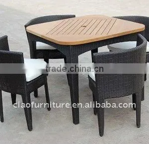 Hot Sell BLACK Wicker Dining Table With Chairs 4 SEATER thumbnail-2