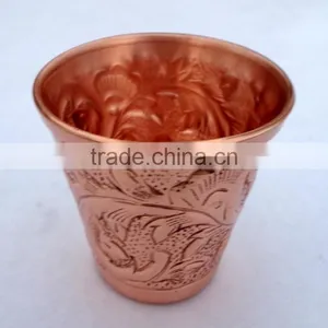 BPA FREE 100% PURE COPPER 2 OZ EMOSSED DESIGN SHOT GLASSES, COPPER SHOT MEASURING CUPS thumbnail-5