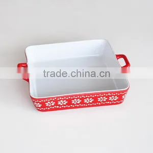 Set of 2 Solid Color Ceramic Bake Plate thumbnail-1
