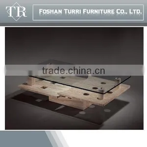 Rectangle Travertine Marble Top Coffee Table thumbnail-1