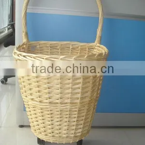Wicker Shopping Trolley & Wicker Shopping Cart & Willow Utility Cart thumbnail-3