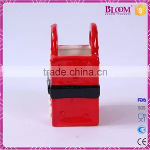 Handmade Craft Ceramic Christmas Red Gift Basket thumbnail-4