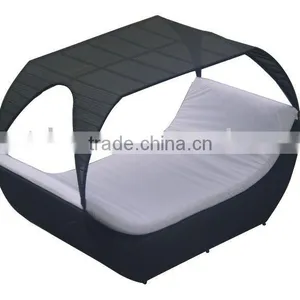 Patio Rattan Oval Sunbed or Garden Wicker Lounge thumbnail-1