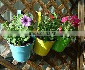 Galvanized Hanging Flower Pot thumbnail-1