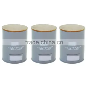 Colorful Canister With Wood Lid thumbnail-3