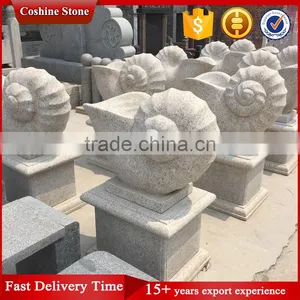 Garden Yellow Granite Statue With Shell Design thumbnail-1