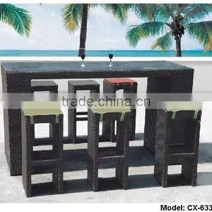 Rattan Wicker Outdoor Bar Stools thumbnail-1
