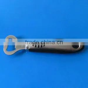 Stainless Steel Bottle Opener With Plastic Black Handle thumbnail-1