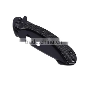 A21-1069 Stainless Steel Straight Black Edge Folding Knife thumbnail-2