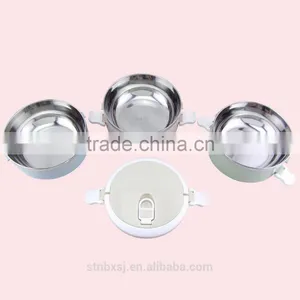 2.1L Three Layers Round Shape Heated Bento Stackable Stainless Steel Lunch Box thumbnail-3