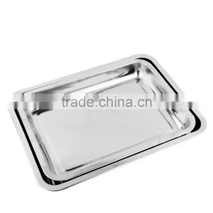 Rectangular Metal Stainless Steel Food Tray / Dinner Tray for Sale thumbnail-5