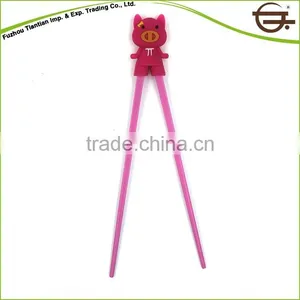 Safe Melamine Pig Shape Pink Chopstick For Kid thumbnail-2
