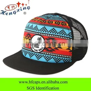 Aztec Fashion Trucker Hat Custom Flat Brim Snapback Trucker Hat thumbnail-1