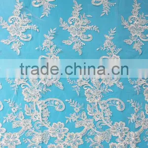 Promotional Embroidery Sequins and Beaded Lace Trim for Wedding Dress With Bottom Price thumbnail-6