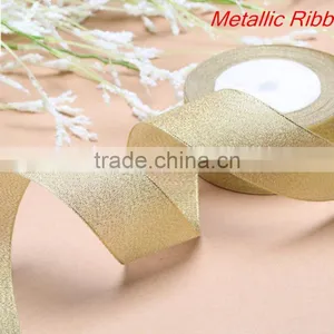Custom Packing Golden Color Metallic Ribbon for Gift Packing thumbnail-1
