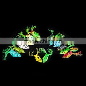 3D Eyes Artificia OEM ColorfulJigging Vibe Trolling Soft Plastic Frog Fishing Lure thumbnail-3