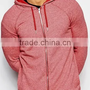 2017 Spring China OEM Tshirt With Hood Men's Light Heather Color Heather Red thumbnail-2