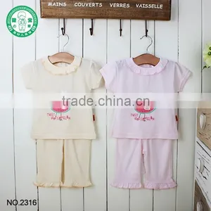 100% Cotton Fabric Children Clothing Set Baby Girl Nightclothes From China Factory thumbnail-1