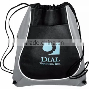 Coil Drawstring Backpack - Has an Open Main Compartment, Which Cinches at the Top, Open Front Pocket and Comes With Your Logo. thumbnail-2