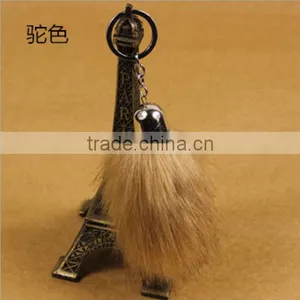 Imitation Fox Tail Car Keychain Fake Hair Ball Ornaments Lady Fur Pendant Cute Hair Ball Key Holder Bag thumbnail-6