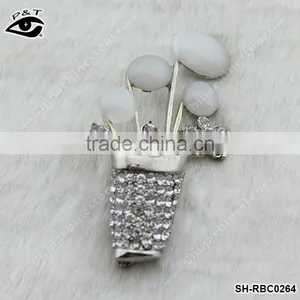 Beatiful Flower Rhinestone Pins Crystal Brooches Bridal Crystal Rhinestone Brooch Wholesale Brooches for Wedding Invitations thumbnail-1