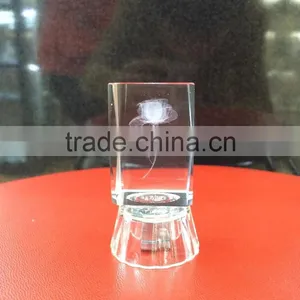 2D/3D Laser Crystal Cube Engraving With Glass Led Base thumbnail-2