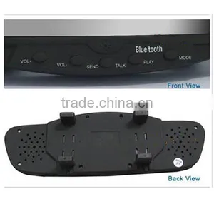 Car Rearview Mirror Chargeable Battery FM Earpiece Car Handsfree Kit thumbnail-2