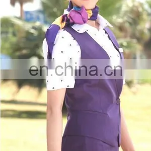 Classical Fashion Wool Fabric for Flight Attendant Airline Staff Corporate Suits Stewardess Uniforms thumbnail-1