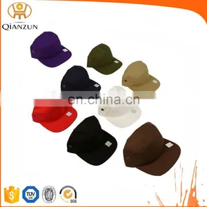 Flat Bill Cap 100% Cotton 5 Panel Jockey Style Mens Hat thumbnail-1