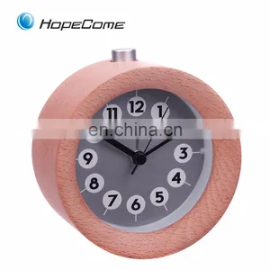 Promotional Quartz Twin Bell Alarm Desktop Clock Wood thumbnail-4