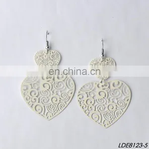 Filigree Earrings Metal Hollow Painting Heart Earrings thumbnail-3