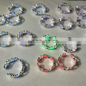 Heart Luminous Ring Glow In The Dark Ring Adjustable Ring thumbnail-6