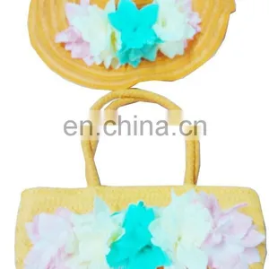 Summer Beach Girls Straw Hat and Bag Set for Wholesale thumbnail-5