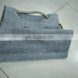 High Quality Grey Color Linen Personalized Office Ladies Bag Woman Shoulder Bag thumbnail-3