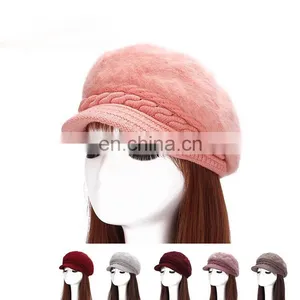 Custom Winter Fur Women's Hat Ladies Fashion Beret Hats thumbnail-2