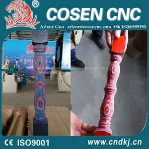 Good Service Cnc Wood Lathe for Color Wood Work With 2 Turning Knivers From China Factory thumbnail-2