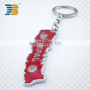 Nepal Country Flag Soft Enamel Souvenir Metal Custom Keychain thumbnail-1