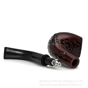 145mm Length Wooden Resin Short Tobacco Pipe With Small Brown Briar-imitation Head for Smoking thumbnail-4